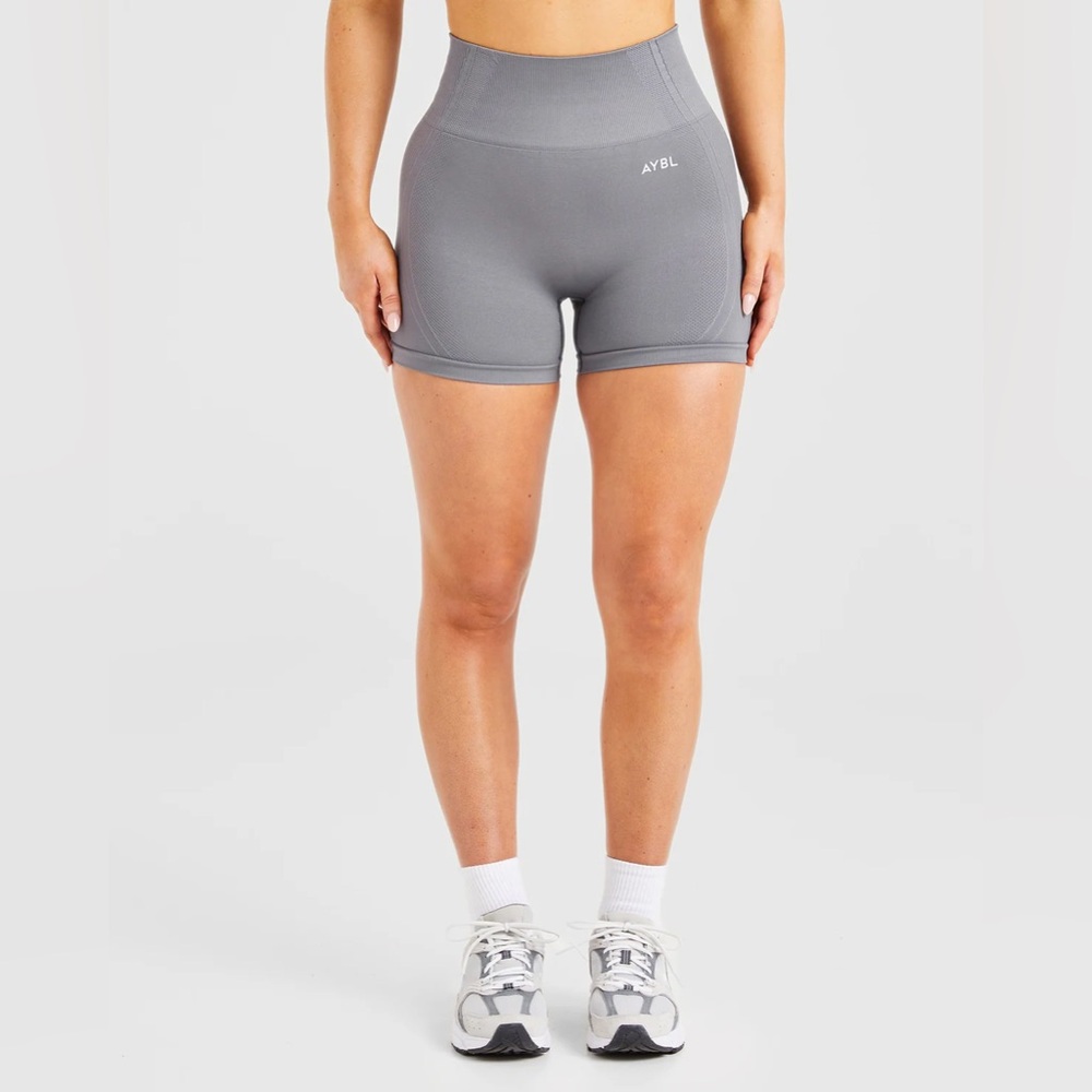 AYBL High-Waist Seamless Gray Workout Shorts